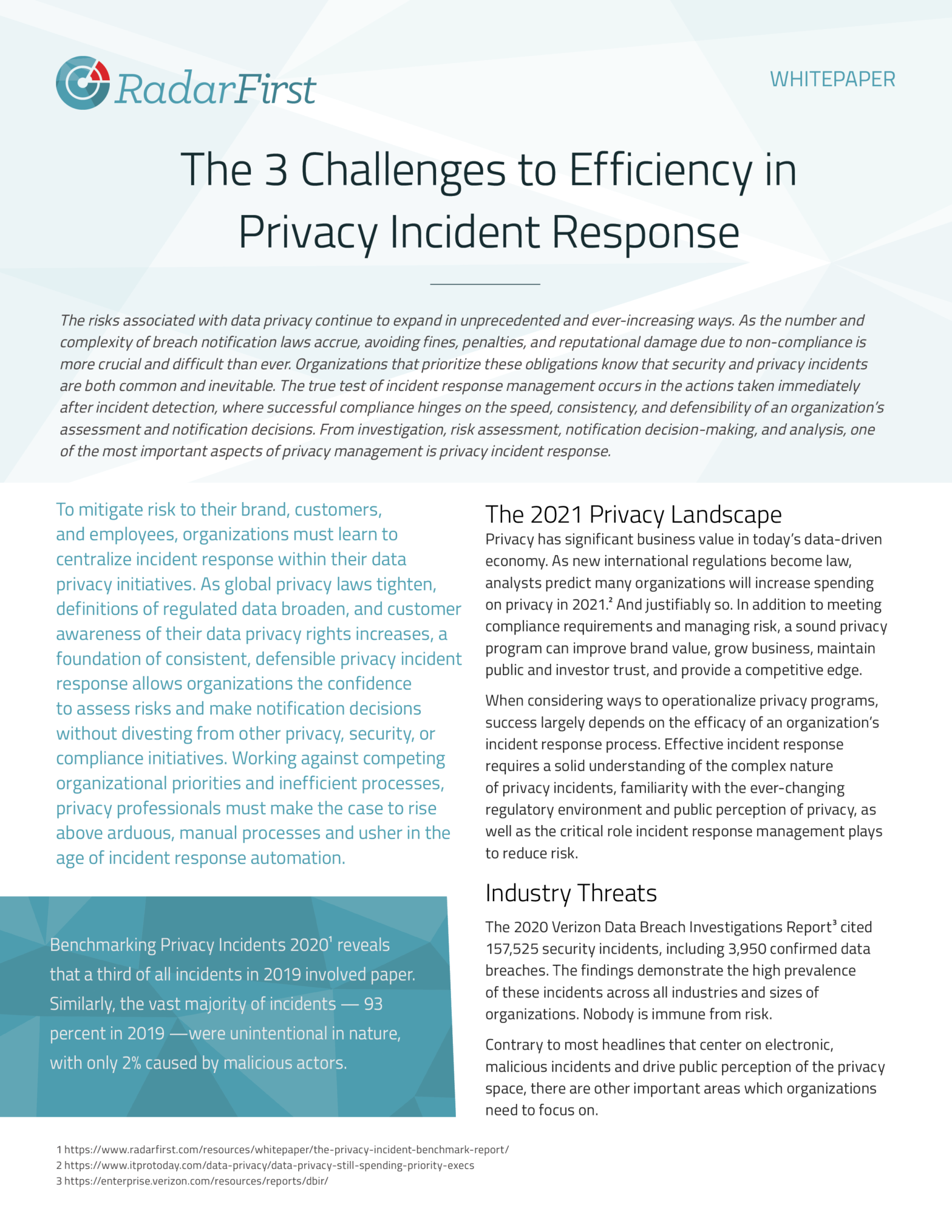 The 3 Challenges to Efficient Privacy Incident Response | RadarFirst