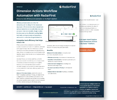 Dimension Actions Workflow Automation with RadarFirst