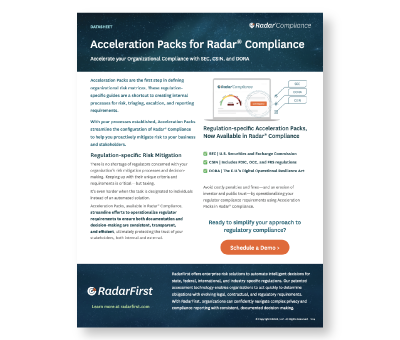 Acceleration Packs for Radar® Compliance